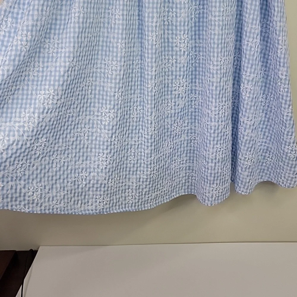 ORIGINALITY BABY BLUE GINGHAM BABYDOLL DRESS